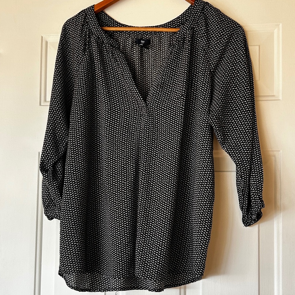Gap Black & White Print Top *Size L